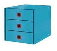 Leitz Click et Store - Boîte de Rangement A4 en Carton à 3 Tiroirs pour Documents, Maison / Bureau, Gamme Cosy, Bleu, 53680061