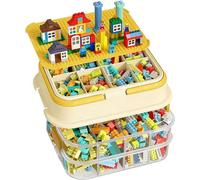 Boîte à bâtons Lego, boîte de tri avec tablette amovible et plaque de construction intégrée, boîtes de stockage en plastique pour petit matériau, K