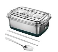 Boîte à Bento en Acier Inoxydable, 2000ML Lunch Box en Anti Fuite avec Compartiment, BoîTe à Lunch en Portable Box Durable et éCologique, pour Enfants et Adultes pour Pique Nique, Travail, Ecole