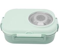 Boîte à Bento Premium 1200 ML à Double Compartiment - Acier Inoxydable 304, 3 Compartiments, Baguettes Et Cuillère Incluses - Idéale pour Lécole, Le Bureau, Les Green