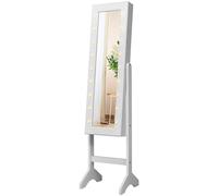 Boîte à bijoux sur pied avec 18 LED et miroir, modèle GX12034-CS-VJ, couleur blanche