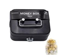 Boîte à billets - Boîte de sécurité Coffre-fort Lock Box Mini Caisse à | Banque d'argent | Coffre-fort d'argent Banque de monnaie en métal Portable pour la vente quotidienne