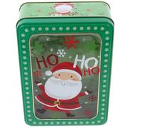 Boîte à Biscuits de Noël en Étain avec Fenêtre Transparente, Présent | Design Festif et Coloré, Surface Lisse, Rangement Pratique pour Cookies et Sachets de Friandises, Décoration du Comptoir