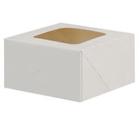 Boîte à biscuits KAPAK 220, blanche, 13 x 13 x 7 cm, avec fenêtre