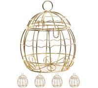 Boîte à Bonbons en Fer Lot de 5, Cage à Oiseaux pour Mariage | Or, Surface Lisse et Portable, Coffret Festif pour Présent et Garçon et Filles