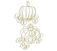 Boîte à Bonbons en Métal Carrosse Citrouille, 2 Pièces, Noël | Décor Creux Élégant, Ambiance Festive, pour Petits Présents, Étiquettes et Rubans, Table Centrale