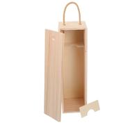 Boîte à Bouteille de Vin avec Poignée Individuelle en Bois Kaki | Coffret Sommelier, Ouverture Pratique et Structure Robuste, Grain , Présent pour Fêtes Spéciales