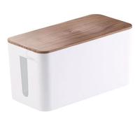 Callstel Boîte de rangement pour multiprise - Aspect bois de noyer - 23 cm