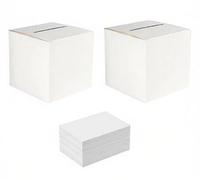 Boîte à Cartes, Boîte Cadeau de Mariage, 2PCS 22 x 22 cm Boîte à Cartes de Vœux, Boîte à Billets Urne Mariage Carton pour Anniversaire, Remise de Diplôme, Fête Prénatale, Reuion Reception (Blanche)