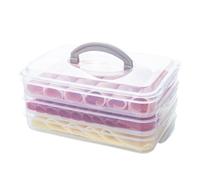 Boîte à Charcuterie 3 Étages 1L+1L+1L | Boite Conservation Jambon Poignée | Sans BPA | Passe au Lave vaisselle, au Micro-ondes et au Congélateur | Empilable | Avec Poignée | 1 Unité Couleur Aléatoire