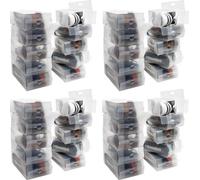 Boîte à chaussures transparente, empilable, 40 paires, pour femmes, hommes et enfants