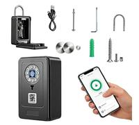 Boîte à Clé Sécurisée Exterieur, Installation sans perçage | Boite a Clef Murale avec Mot de Passe, Empreintes Digitales, Bluetooth, Autorisation à Distance, pour Maison, Garage, L'école