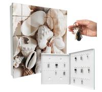 Boîte à clés 30x30x5 cm Harmonie du Bord de mer Porte Droite Blanc | Rangement | Sécurité | Accroche-clés | Coffret | Boîtier | Décoratif | Crochet | Mobilier | Attache | Fixation | Entrée
