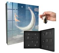 Boîte à clés en métal 30x30x5 cm Voyage céleste Porte Droite Noir | Rangement | Sécurité | Accroche-clés | Coffret | Boîtier | Décoratif | Crochet | Mobilier | Attache | Fixation | Entrée
