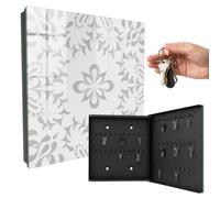 Boîte à clés en Verre 30x30x5 cm symétrie élégante Porte Droite Noir