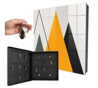 Boîte à clés métal & Verre 30x30x5 cm Composition Moderne Porte Gauche Noir