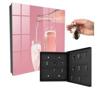Boîte à clés métal & Verre 30x30x5 cm Pain brioché Porte Droite Noir | Rangement | Sécurité | Accroche-clés | Coffret | Boîtier | Décoratif | Crochet | Mobilier | Attache | Fixation | Entrée