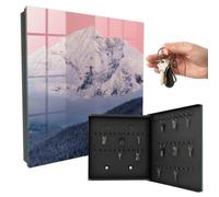 Boîte à clés métal & Verre 30x30x5 cm pic Hivernal Porte Droite Noir | Rangement | Sécurité | Accroche-clés | Coffret | Boîtier | Décoratif | Crochet | Mobilier | Attache | Fixation | Entrée