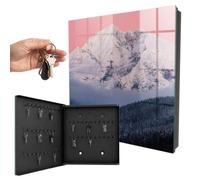 Boîte à clés métal & Verre 30x30x5 cm pic Hivernal Porte Gauche Noir | Rangement | Sécurité | Accroche-clés | Coffret | Boîtier | Décoratif | Crochet | Mobilier | Attache | Fixation | Entrée