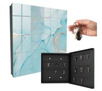 Boîte à clés Porte en Verre 30x30x5 cm Rêves Bleus Porte Droite Noir