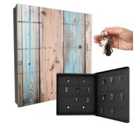 Boîte à clés Verre & métal 30x30x5 cm Bois Pastel Porte Droite Noir | Rangement | Sécurité | Accroche-clés | Coffret | Boîtier | Décoratif | Crochet | Mobilier | Attache | Fixation | Entrée