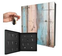 Boîte à clés Verre & métal 30x30x5 cm Bois Pastel Porte Gauche Noir | Rangement | Sécurité | Accroche-clés | Coffret | Boîtier | Décoratif | Crochet | Mobilier | Attache | Fixation | Entrée
