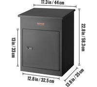 Boîte à colis murale noire 44 x 35 x 58 cm avec code à chiffres