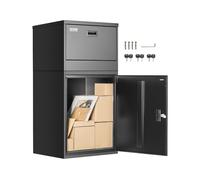 VEVOR Boîte à colis PB-16S – Acier galvanisé, verrouillable à clés, 500×398×980 mm, noir