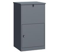 Boîte à colis Zelsius, anthracite RAL 7016, en acier avec revêtement par poudre, équipée d'un système de verrouillage de récupération, boîte à colis