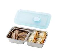Boîte à collation en acier inoxydable - Plateau divisé durable, récipient en métal portable, organisateur alimentaire compact et robuste | Conception lavable au lave-vaisselle facile à nettoyer pour l