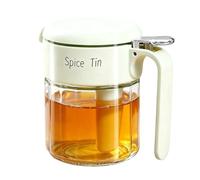 Boîte à condiments de cuisine | Accès facile avec cuillère - Couvercle en verre pour assaisonnement, sucre, vinaigre, sel, repas, plateau, traiteur, camion, camping