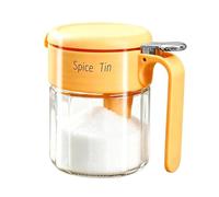 Boîte à condiments de cuisine - Étanche à l'humidité avec cuillère, bouteille de condiments de cuisine en verre - pour vinaigre, poivre, , sel, préparation des repas, plat de service traiteur