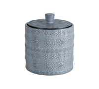Boite à cotons Porcelaine RELIEF Gris Spirella