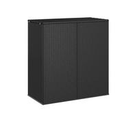 Boîte à coussins de jardin Résine tressée 100x49x103,5 cm Noir