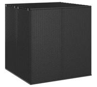 vidaXL Coffre à coussins de jardin en rotin PE 100 x 97,5 x 104 cm Noir