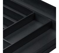 Boîte à couverts en bambou noir, 6 à 8 compartiments, 65 x 35 - 58 x 435 cm