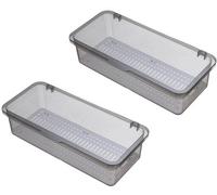 Boîte à couverts transparente Unyqoos® en 2 parties, avec couvercle étanche à la poussière et fonction égouttoir, idéale pour les couverts et les ustensiles de cuisine, facile à transporter