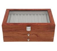 Boîte à crayons à 34 compartiments - Présentoir en bois pour crayons - Rangement pour collectionneurs - 31 x 20 x 12,5 cm - Bois naturel
