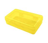 Boîte à crayons translucide rigide jaune | Tiroir de bureau, accessoires d'apprentissage