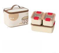 Boîte à Déjeuner Acier Inoxydable 304 Micro-ondable Étanche avec Isotherme - Gamelle Compartimentée pour Meal Prep Adulte Enfant Pique-nique Bureau 14.5x11x7.5cm(C)