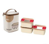 Boîte à Déjeuner Acier Inoxydable 304 Micro-ondable Étanche avec Isotherme - Gamelle Compartimentée pour Meal Prep Adulte Enfant Pique-nique Bureau 14.5x11x7.5cm(B)