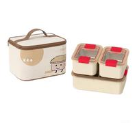 Boîte à Déjeuner Acier Inoxydable 304 Micro-ondable Étanche avec Isotherme - Gamelle Compartimentée pour Meal Prep Adulte Enfant Pique-nique Bureau 14.5x11x7.5cm(D)