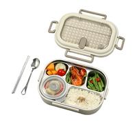 Boîte à déjeuner adaptée au micro-ondes - Bols pour repas en acier inoxydable, récipient pour aliments chauffés avec cuillère, porte-Tiffin en métal écologique | durable pour l'école, le camping
