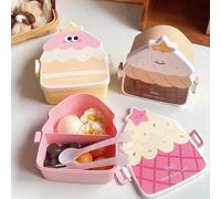 Boîte à déjeuner Bento pour enfants, étudiants de dessin animé Kawaii, mignon grenouille Sandwich Snack boîte de nourriture récipient de fruits Portable pique-nique boîte fraîche Rectangle