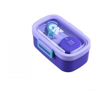 Boîte à déjeuner chauffante 1400 ml avec doublure en acier inoxydable 304 - Micro-ondes portable pour voiture, camion, bureau, école, Royaume-Uni (violet + bleu)