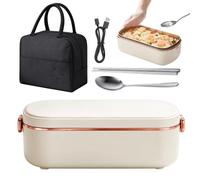 Boîte à déjeuner chauffante portable, récipient alimentaire électrique | Batterie rechargeable sans fil 36 W, capacité de 900 ml, avec ustensiles et sac isotherme | Pour le bureau, le travail