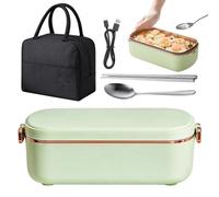 Boîte à déjeuner chauffante portable, récipient alimentaire électrique | Batterie rechargeable sans fil 36 W, capacité de 900 ml, avec ustensiles et sac isotherme | Pour le bureau, le travail