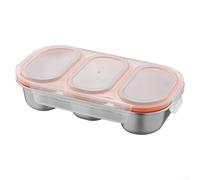 Boîte à déjeuner en acier inoxydable 304 avec double compartiments, joint étanche pour la maison, le bureau, l'école, l'extérieur, salle à manger, couleur blanche, capacité de 700 ml (blanc)