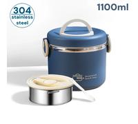 Boîte à déjeuner en acier inoxydable 304, pot alimentaire thermique à Double paroi à 2 couches, boîte à Bento isolée, récipient à déjeuner étanche avec sac à déjeuner Beige