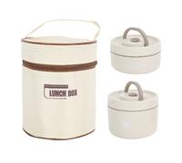 Boîte à déjeuner isotherme ronde portable en acier inoxydable 304,boîte à bento multifonction scellée avec sac isotherme